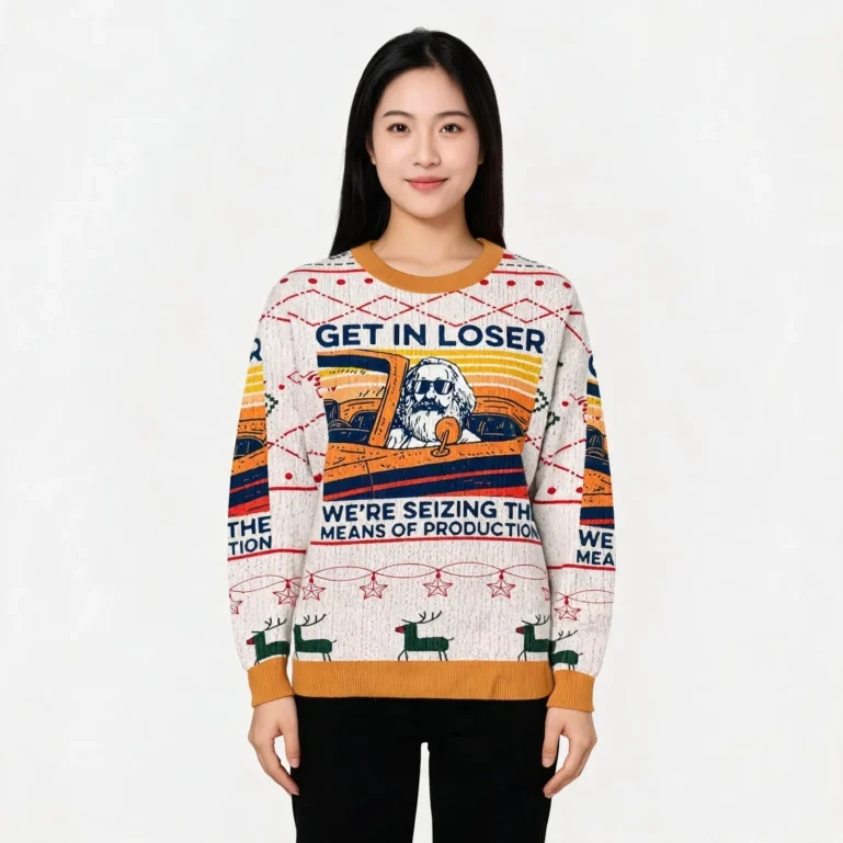 Get On Board Losers Christmas Ugly Sweater Holiday Clothing Christian UGLY926