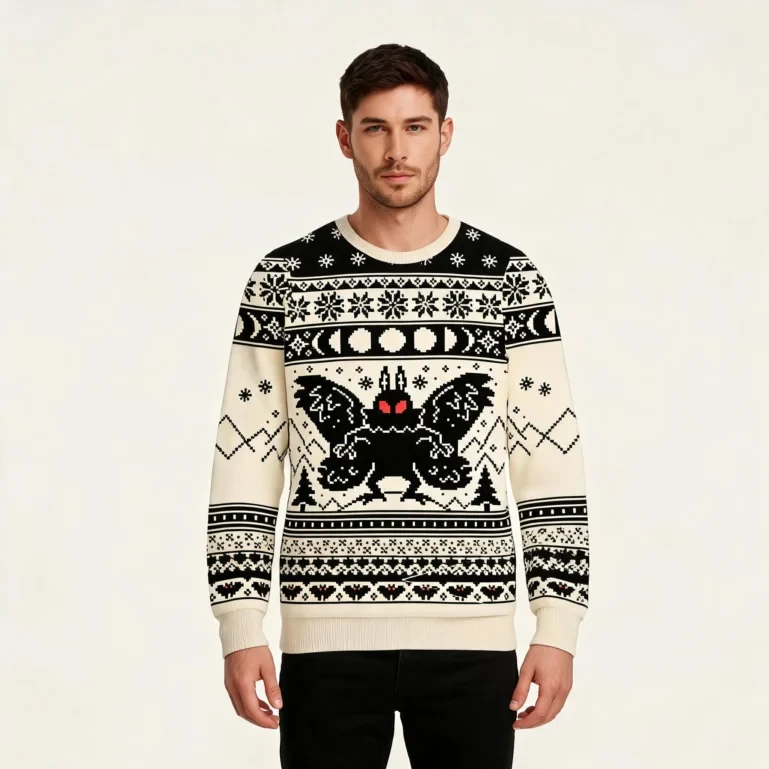 Mothman Moon Christmas Ugly Sweater Christmas Gift ForMen UGLY926