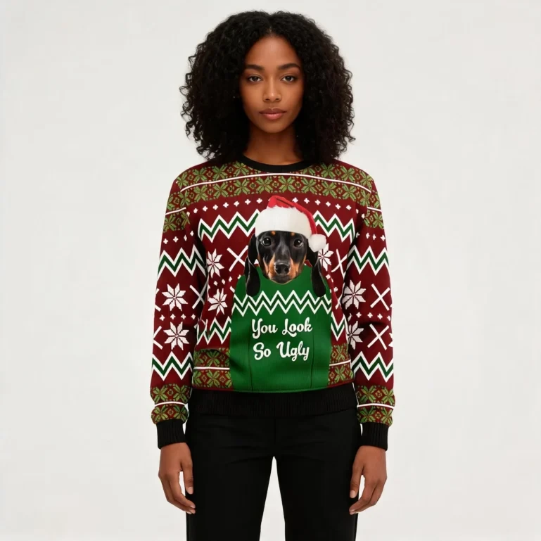 Dachshund You Look So Ugly Ugly Christmas Sweater Cool Xmas Clothes UGLY926