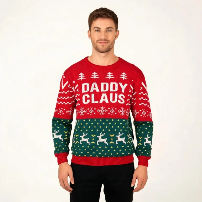 Daddy Claus Ugly Christmas Sweaters Funny Matching Family Christmas UGLY926