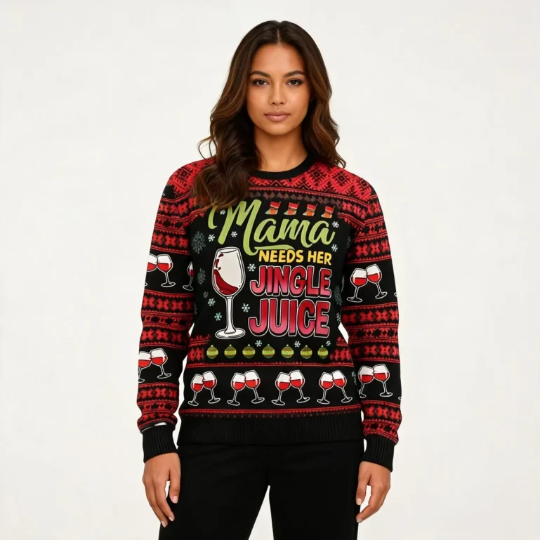 Mama Needs Her Jingle Juice Ugly Xmas Sweaters Cool Xmas Clothing UGLY926