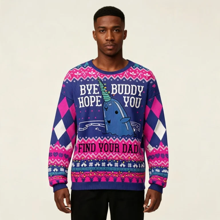 Good Luck Buddy Whale Ugly Christmas Sweatshirts Ugly Holiday Sweater UGLY926