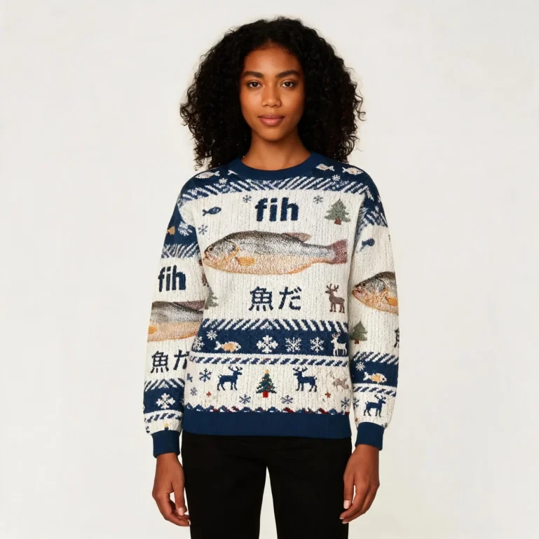 Fish Meme Christmas Ugly Sweater Xmas Clothing Christmas Gift For UGLY926