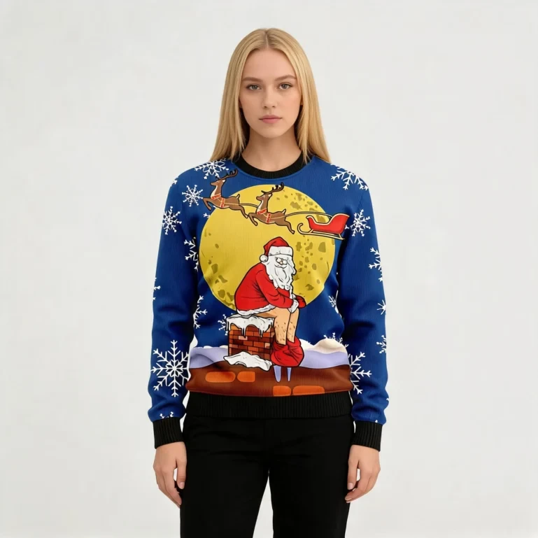 Funny Santa Xmas Ugly Christmas Sweater Cool Xmas Clothes Funny UGLY926