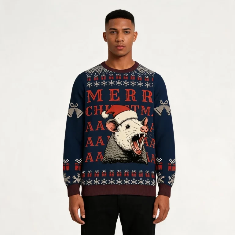 Funny Opossum Christmas Ugly Sweater Funny Xmas Apparel Opossum Gift UGLY926