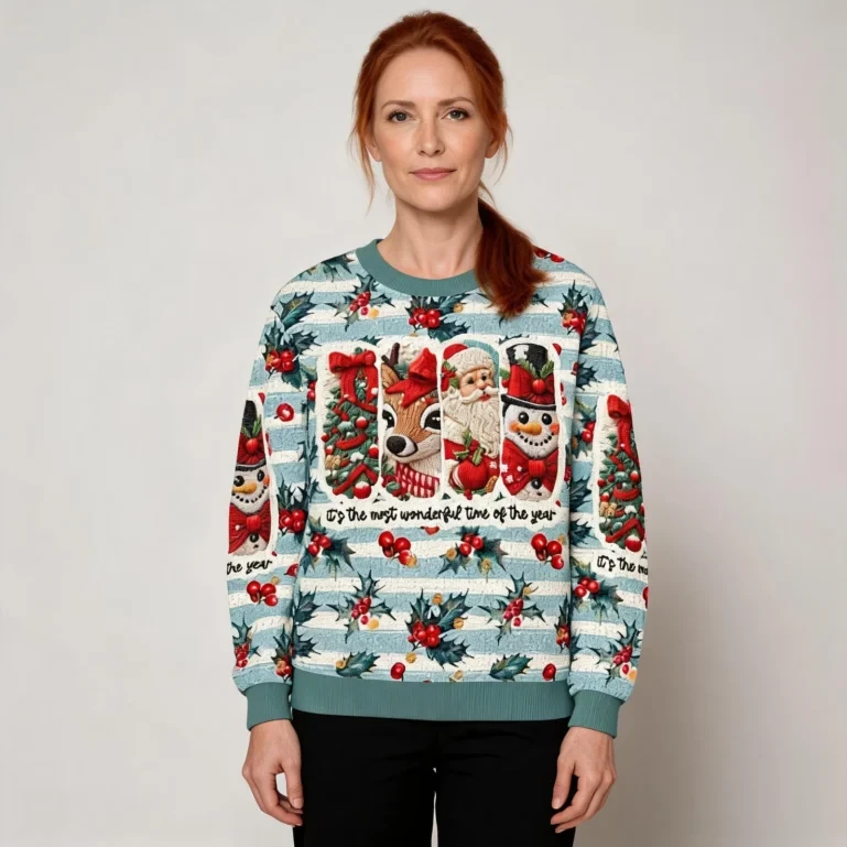 Festive Santa Claus Christmas Ugly Sweater Xmas Wear Funny Secret UGLY926