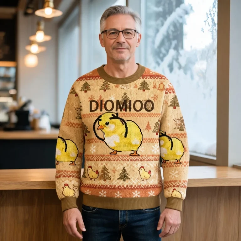 Funny Chicken Diomioo Meme Ugly Sweater Holiday Clothing Chicken UGLY926