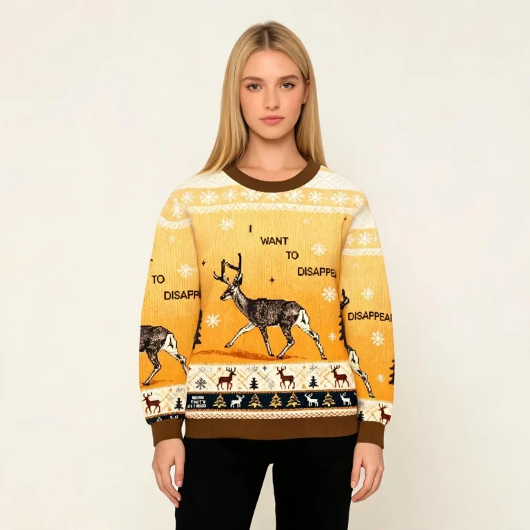 I Want To Transform Into A Deer Christmas Ugly Sweater Xmas Outfits UGLY926