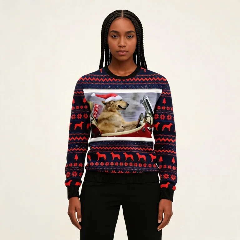 Labrador Retriever Ride Ugly Christmas Sweater Funniest Ugly UGLY926