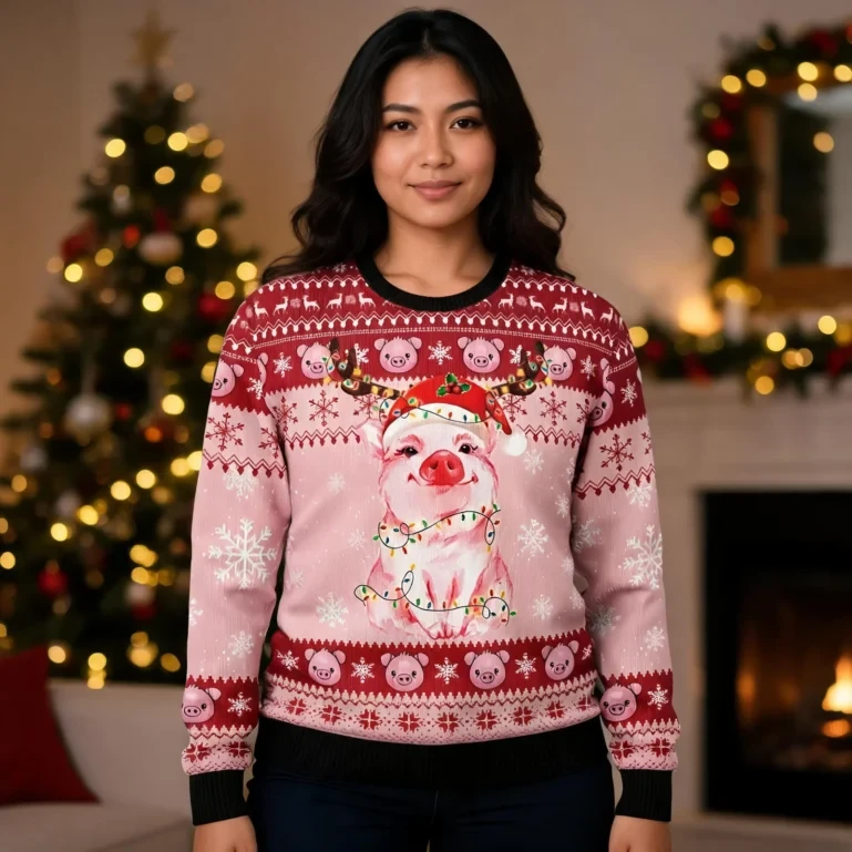 Lovely Pig Ugly Christmas Sweater Animal Clothing Christmas GiftPig UGLY926