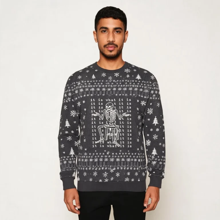 Helpless Skeleton Christmas Ugly Sweater Best Christmas Gift UGLY926
