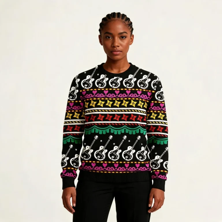 Guitar Christmas Ugly Christmas Sweater Music Themed Christmas Gift UGLY926