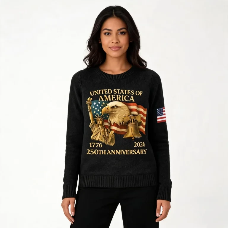 Eagle USA 250Th Anniversary 1776 2026 Sweater America's Birthday UGLY926