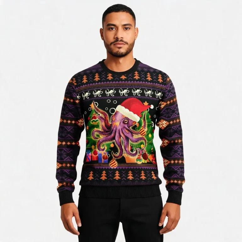 Octopus Ugly Christmas Sweater Animal Themed Christmas Gift UGLY926