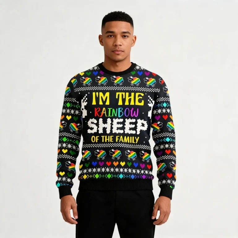 I Am The Rainbow Sheep Of Family Ugly Christmas Sweater Xmas Gift UGLY926