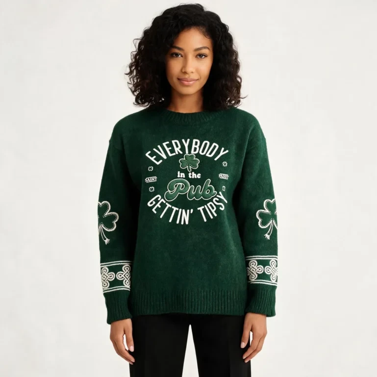 Everybody In The Pub Getting Tipsy St Patrick's Day Sweater Saint UGLY926