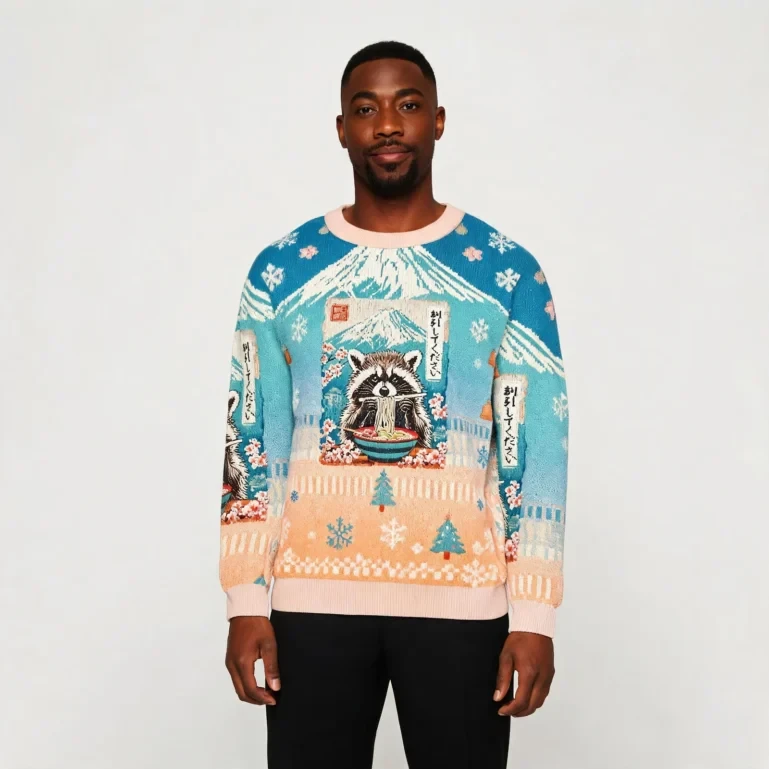 Please Give Raccoon A Discount Christmas Ugly Sweater Xmas Themed UGLY926
