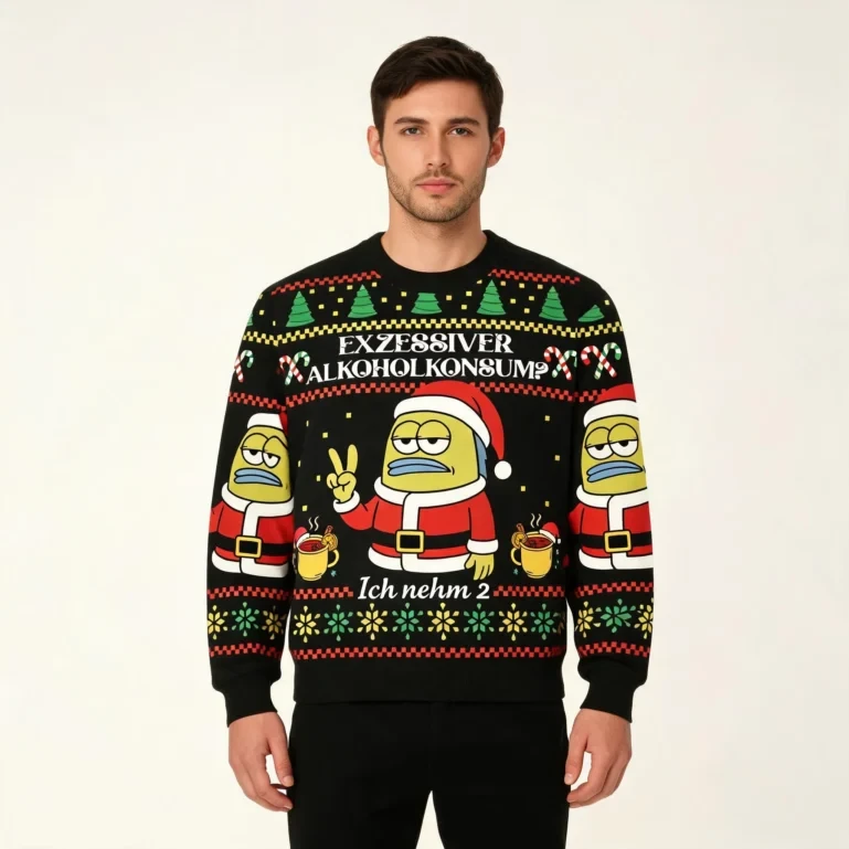 Ich Nehm 2 Christmas Ugly Sweater Merry Xmas Apparel Secret Santa UGLY926