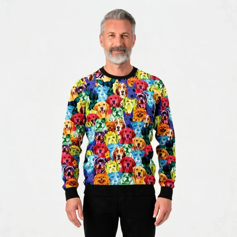 Dog Colorful Funny Ugly Xmas Sweaters Funny Xmas Clothing Perfect UGLY926
