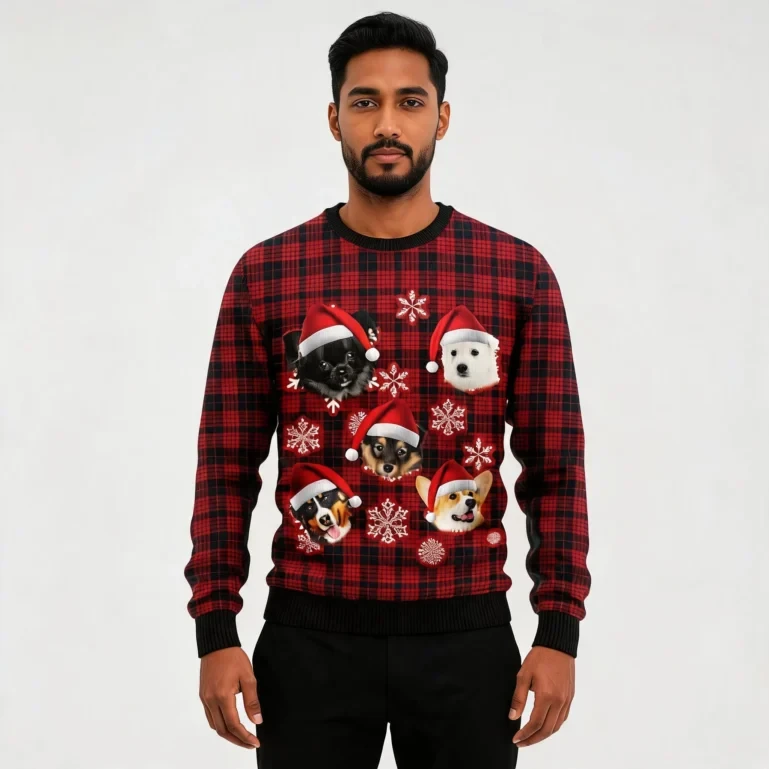 Dog Christmas Snowflake Ugly Christmas Sweater UGLY926