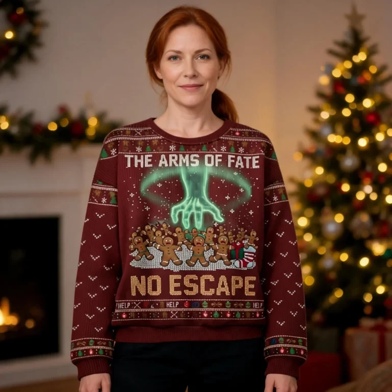 Gingerbread Christmas Ugly Sweater The Arms Of Fate No Escape UGLY926