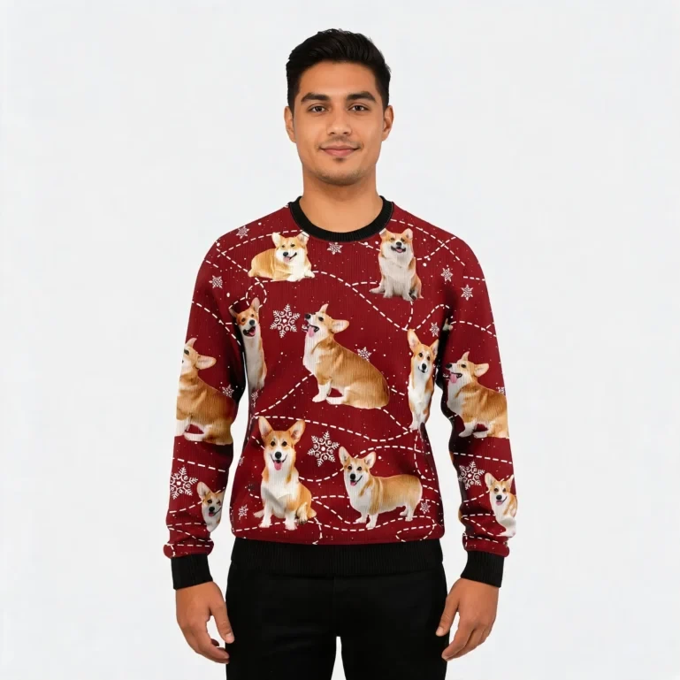 Pembroke Welsh Corgi Funny Ugly Xmas Sweaters Merry Xmas Apparel UGLY926