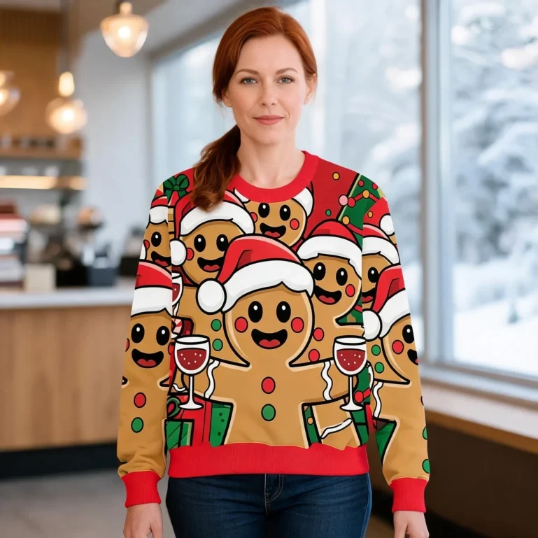 Gingerbread Christmas Ugly Sweater Funny Christmas Clothing Xmas UGLY926