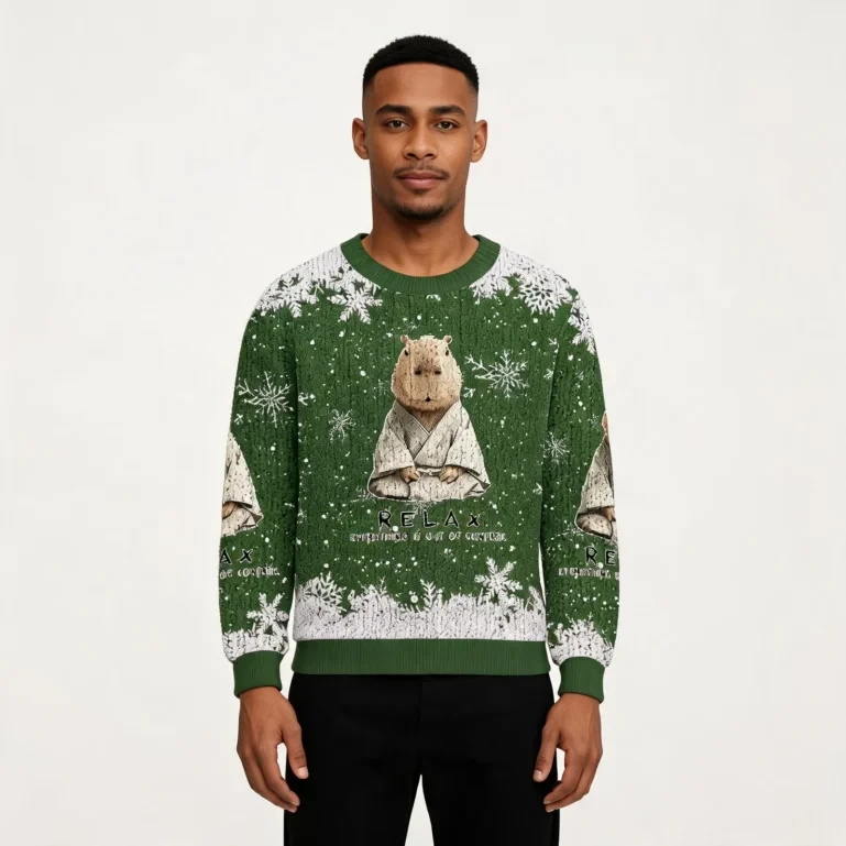 Kung Fu Capybara Fun Christmas Ugly Sweater Funny Xmas Sweater UGLY926