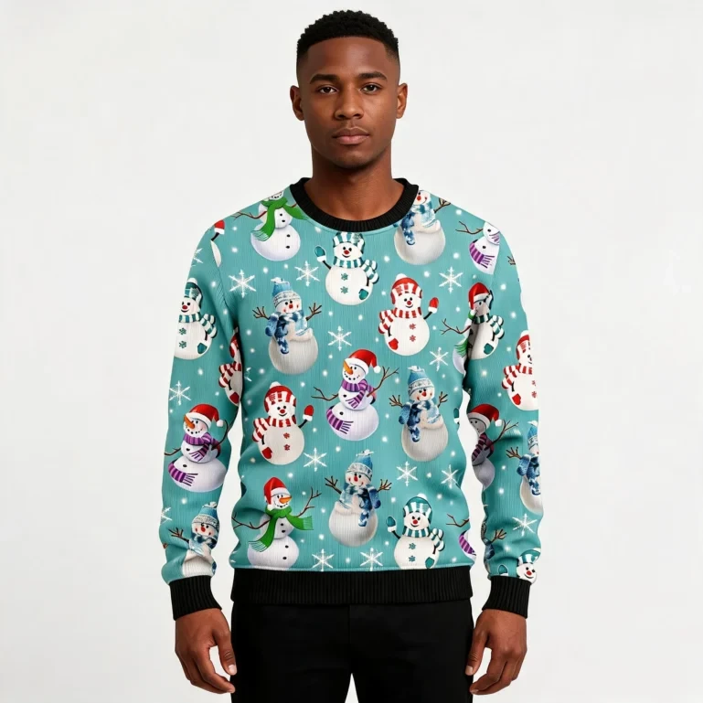 Love Snowman Ugly Christmas Sweater Festive Clothing Snowman Lover UGLY926