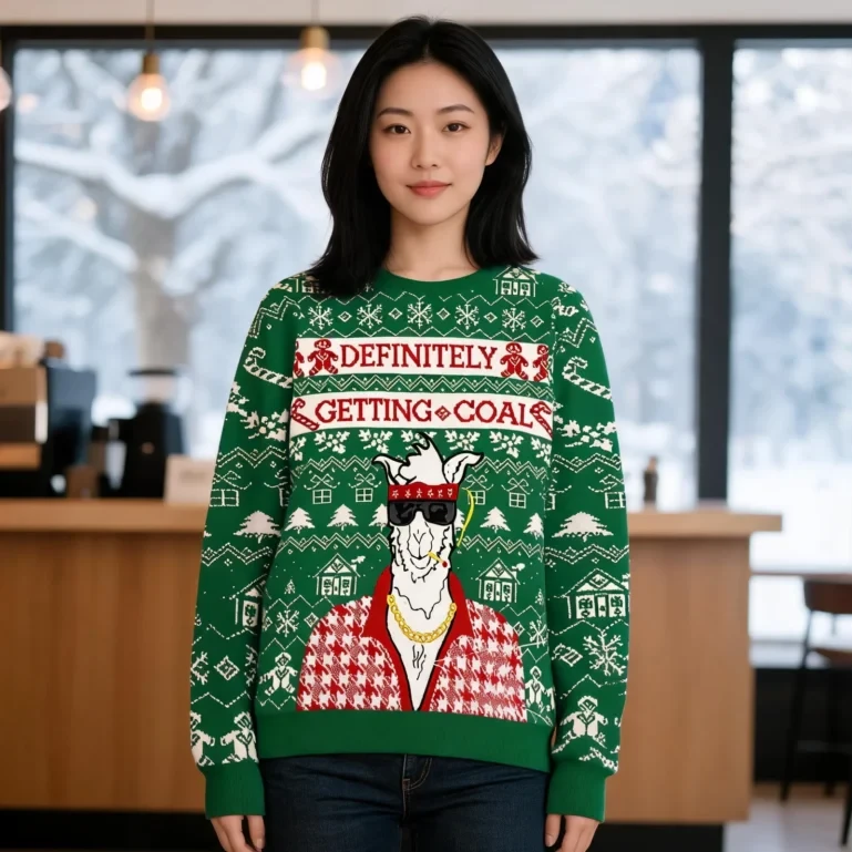Pot Smoking Llama Christmas Ugly Sweater Christmas Gift Ideas For Him UGLY926