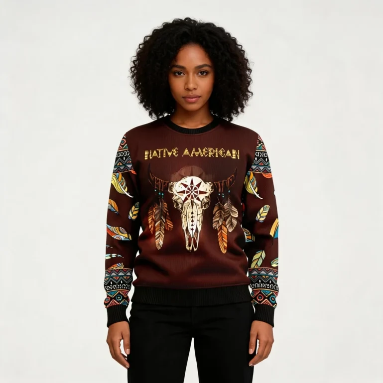 Native Skull Ugly Christmas Sweater Native American Unique Christmas UGLY926