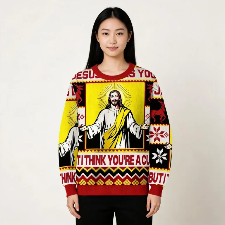Jesus Loves You Christmas Ugly Sweater Christian Themed Christian UGLY926