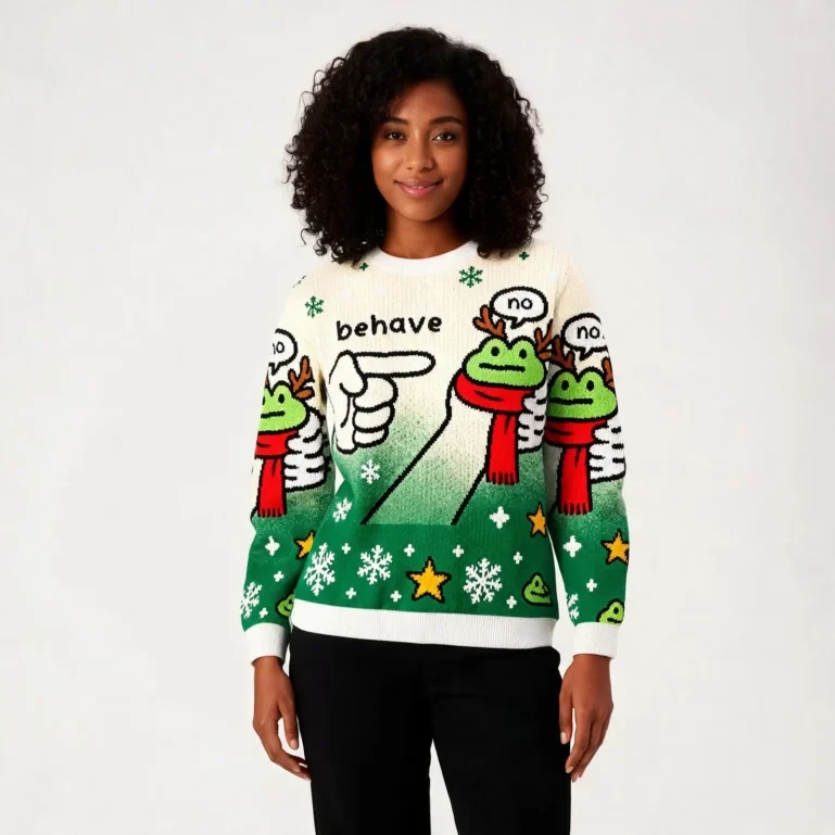 Dishonest Frog Meme Christmas Ugly Sweater Holiday Apparel Best Gift UGLY926