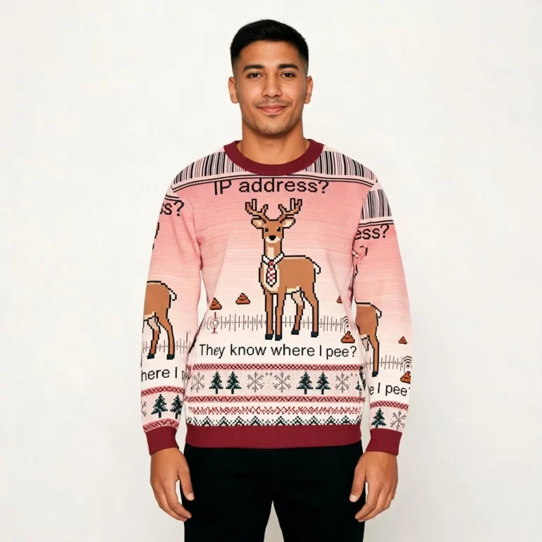 They Know Where L Pee Christmas Ugly Sweater Xmas Clothing Deer Lover UGLY926