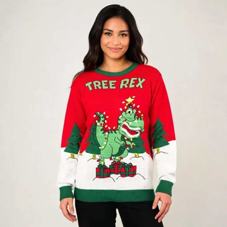 Tree Rex Light Up T-Rex Ugly Christmas Hilarious Ugly Christmas UGLY926