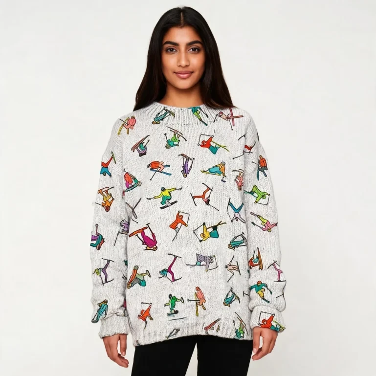 Ski Sweater Ski Enthusiast Apparel Winter Sports Clothing Gift Ideas UGLY926