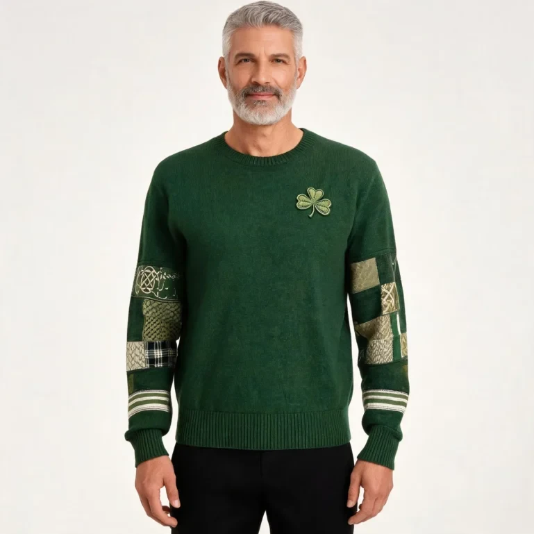 St Patrick's Day Shamrock Art Sweater Saint Patricks Day Outfit Gift UGLY926