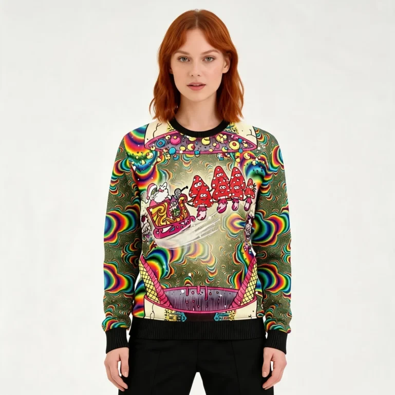 Santa Claus Shroomie Ugly Christmas Sweater Xmas Wear Santa Claus UGLY926