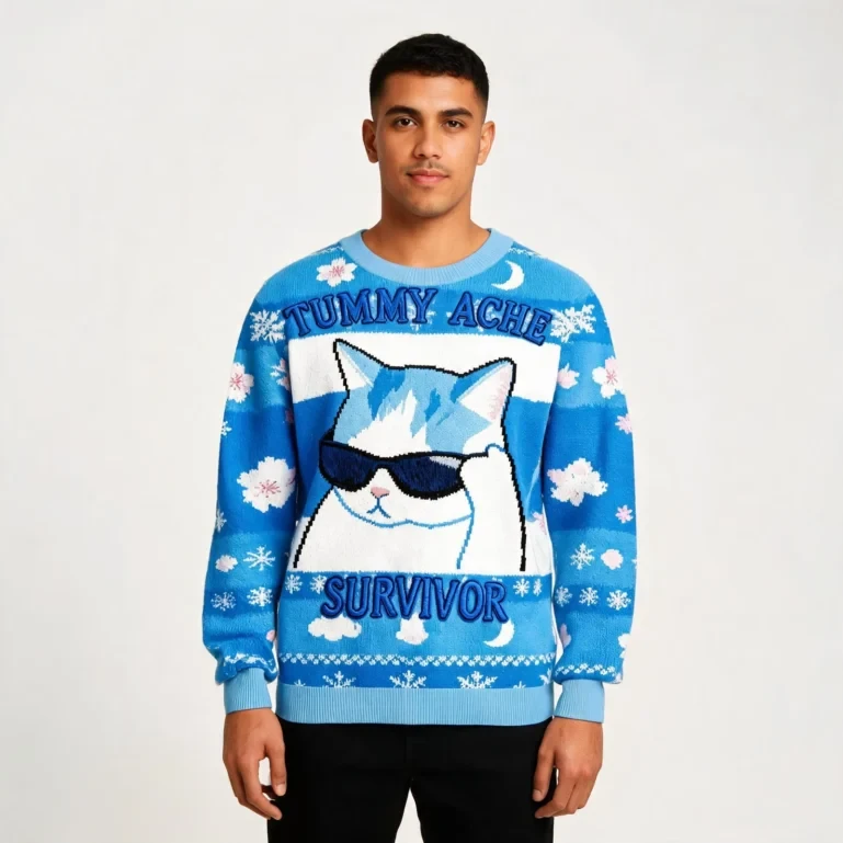 Sunglasses Cat Christmas Ugly Sweater Holiday Clothing Christmas Gift UGLY926