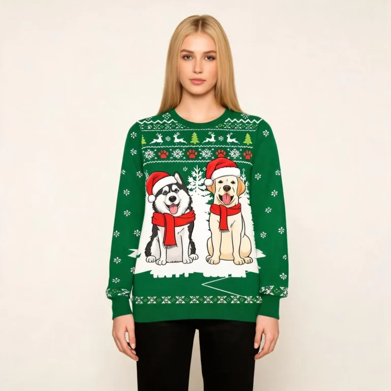 Woof You A Merry Christmas Christmas Ugly Sweater Secret Santa Gifts UGLY926