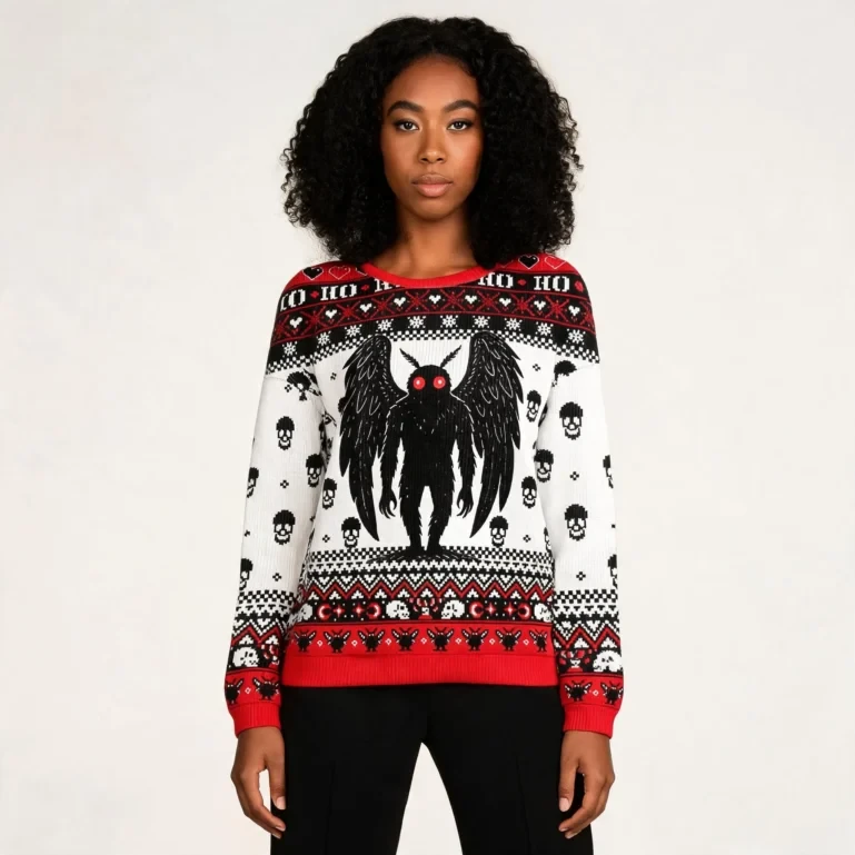 The Mothman Ugly Christmas Sweatshirts Ugly Holiday Sweater Xmas Gift UGLY926