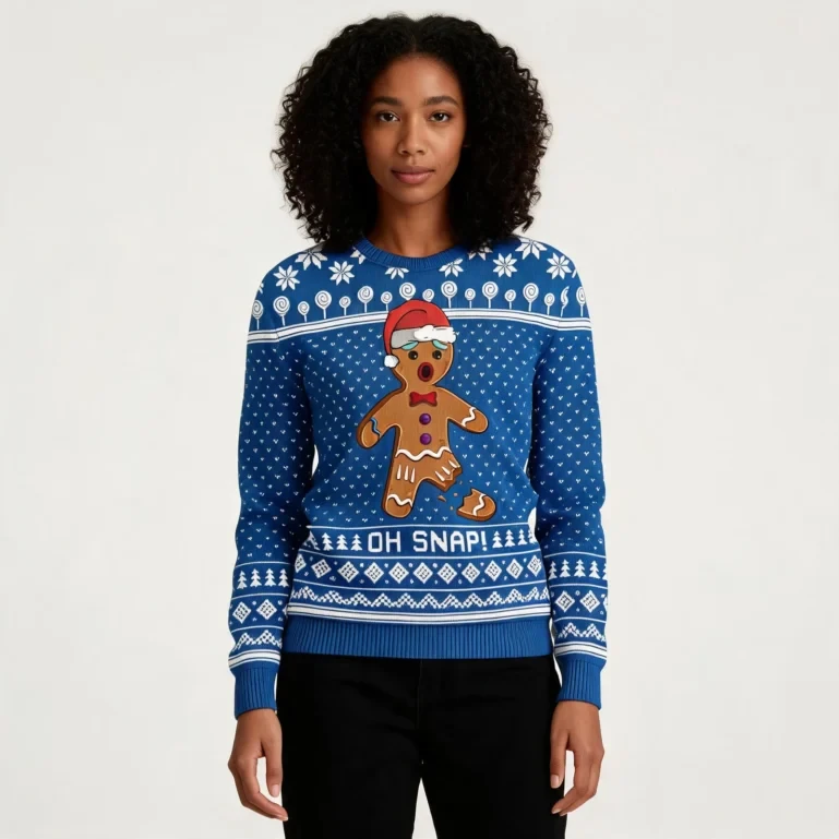 Royal Oh Snap Gingerbread Holiday Sweater Women Best Gift Idea for UGLY926