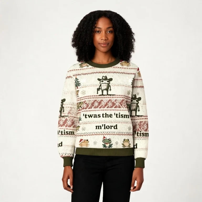Twas The Tism Mlord Christmas Ugly Sweater Christmas Apparel Meme UGLY926