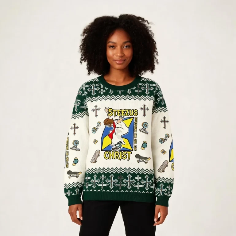 Steezus Christ Jesus Ugly Sweater Faith Apparel Christmas Gift UGLY926