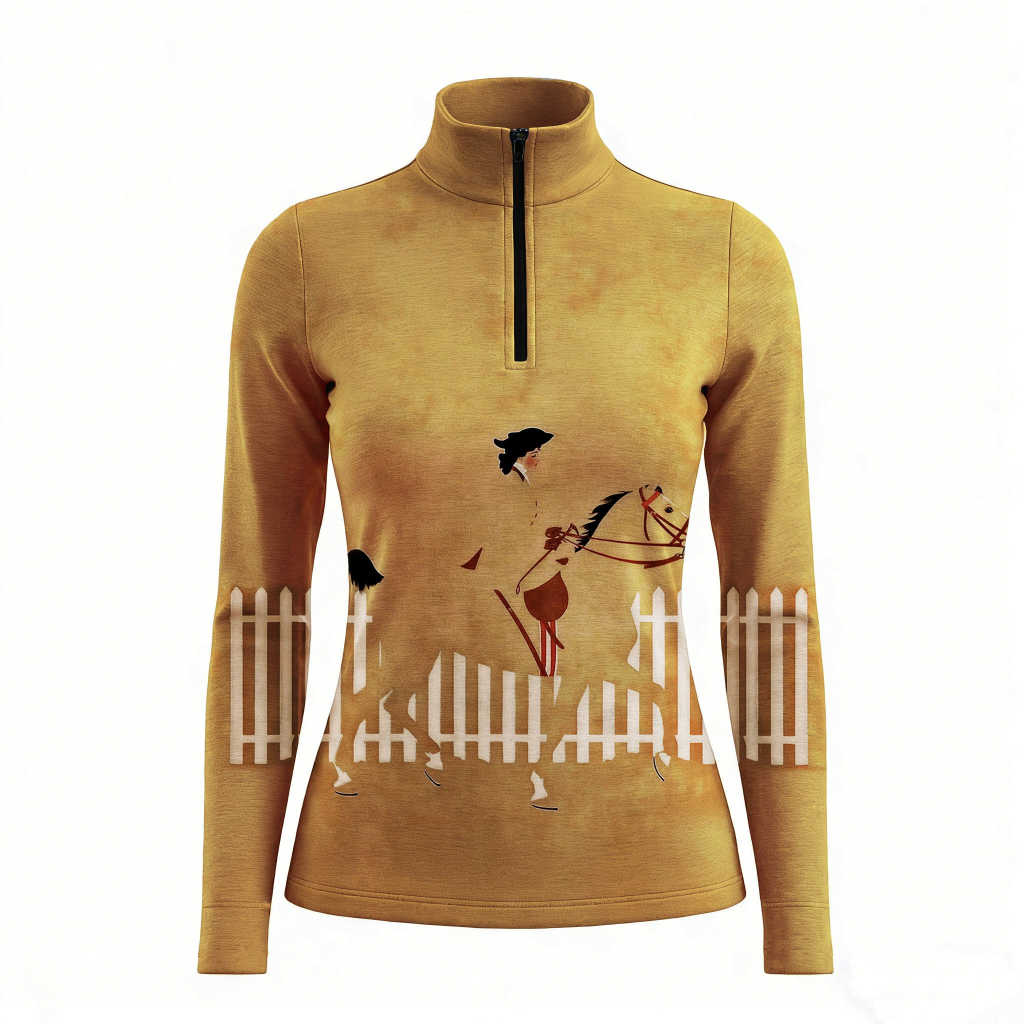 Vintage Equestrian Show Jumping Quarter-Zip Top RIDING927