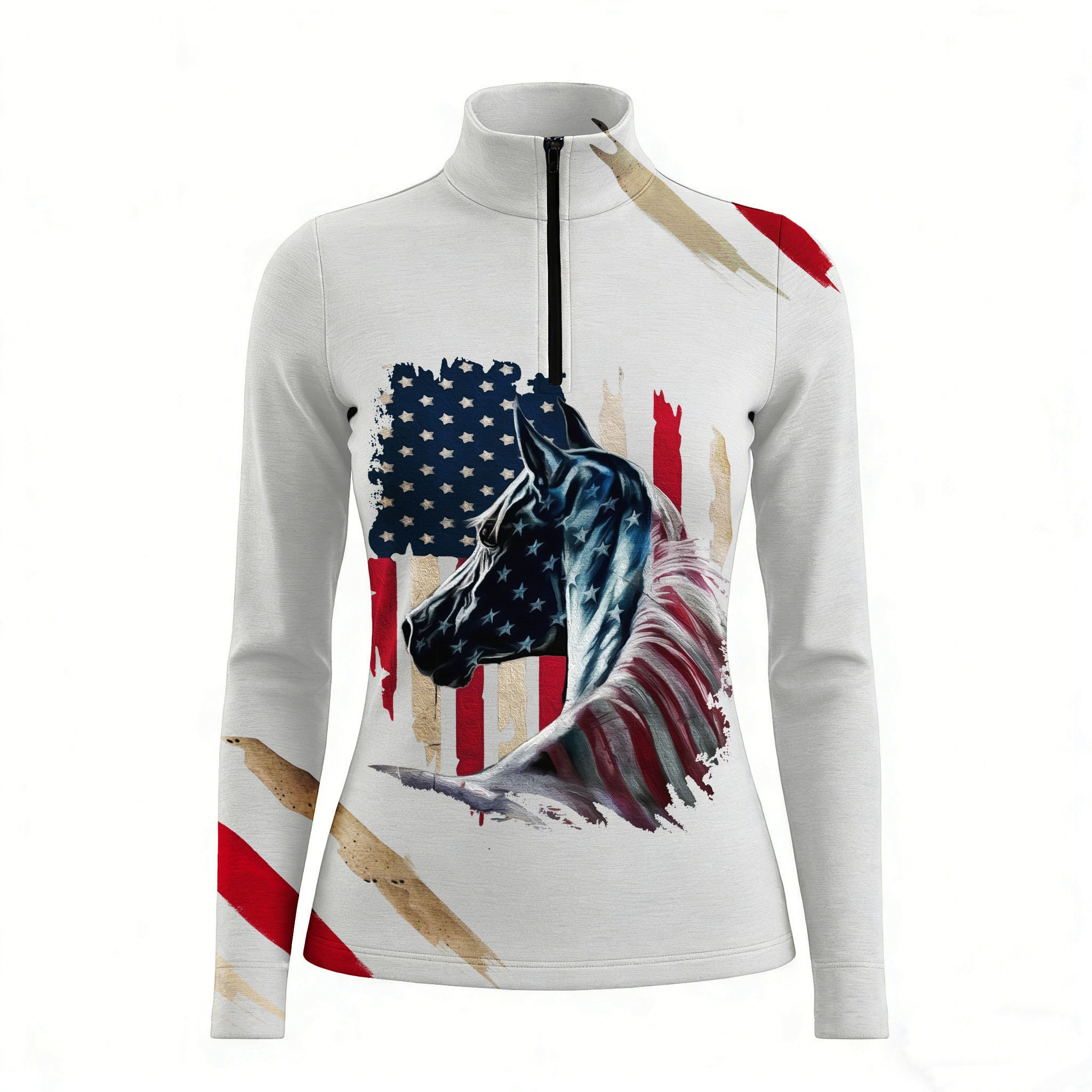 American Flag Horse Quarter-Zip Top RIDING927