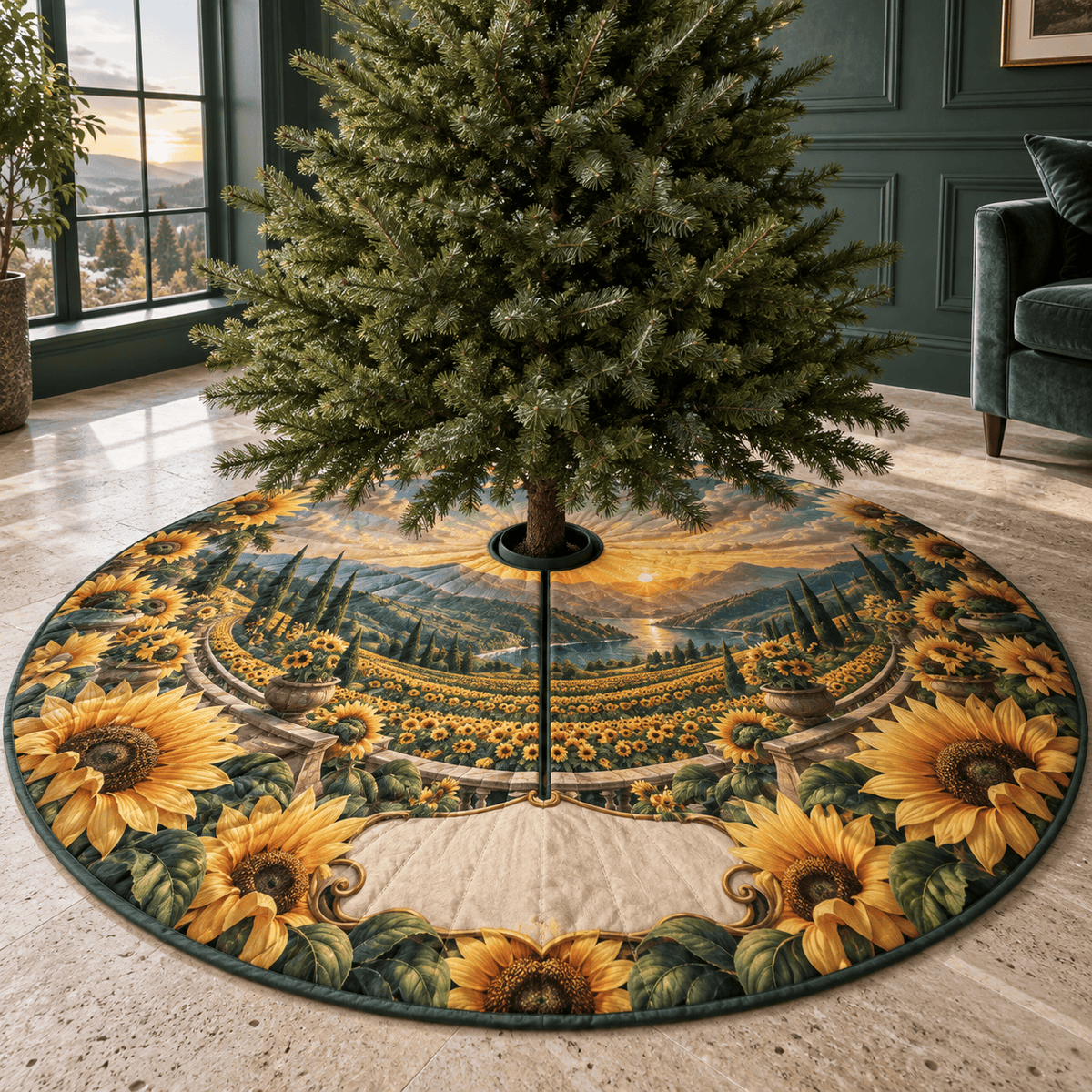 Sunflower Terrace Tree Skirt TREEK101