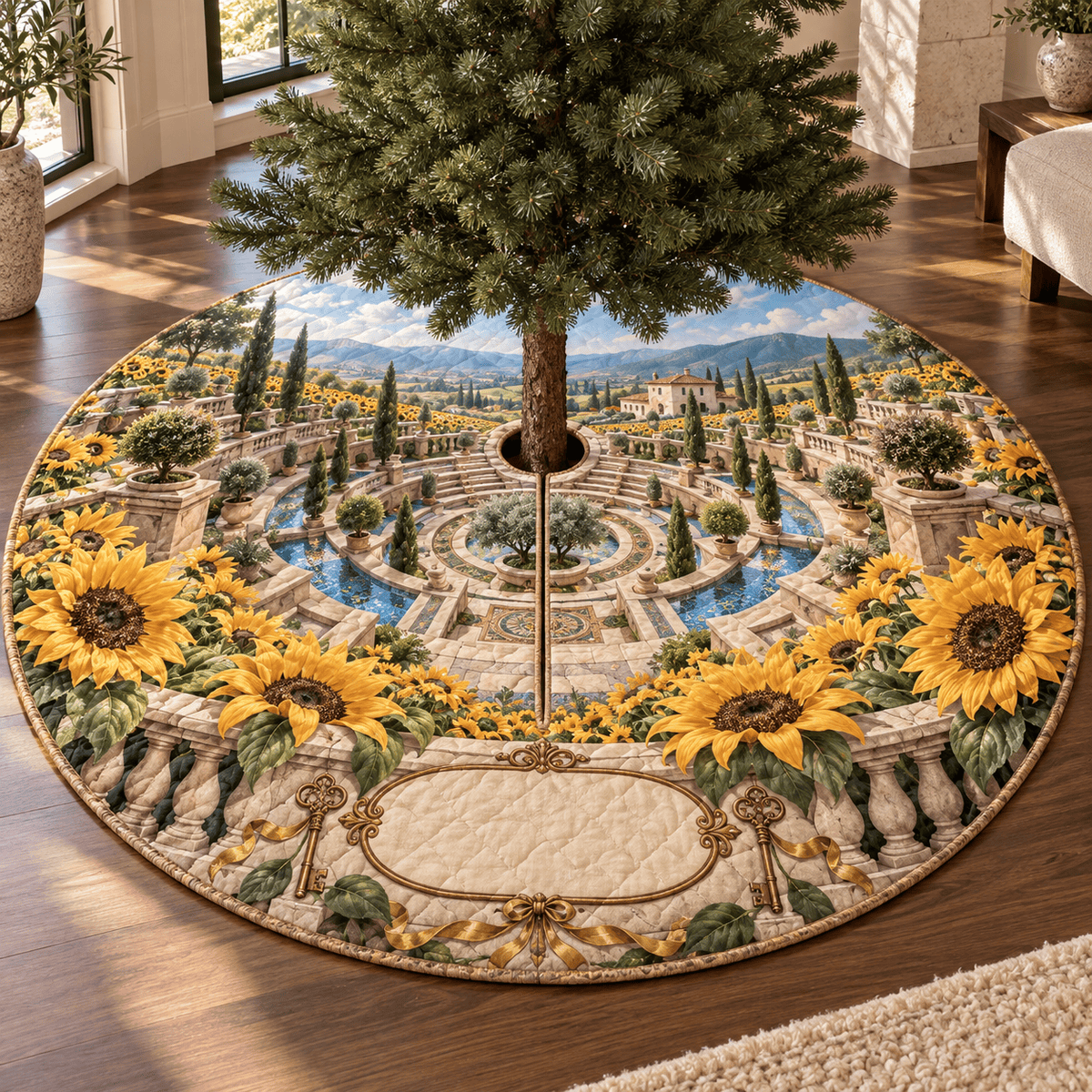 Sunflower Courtyard Tree Skirt TREEK101