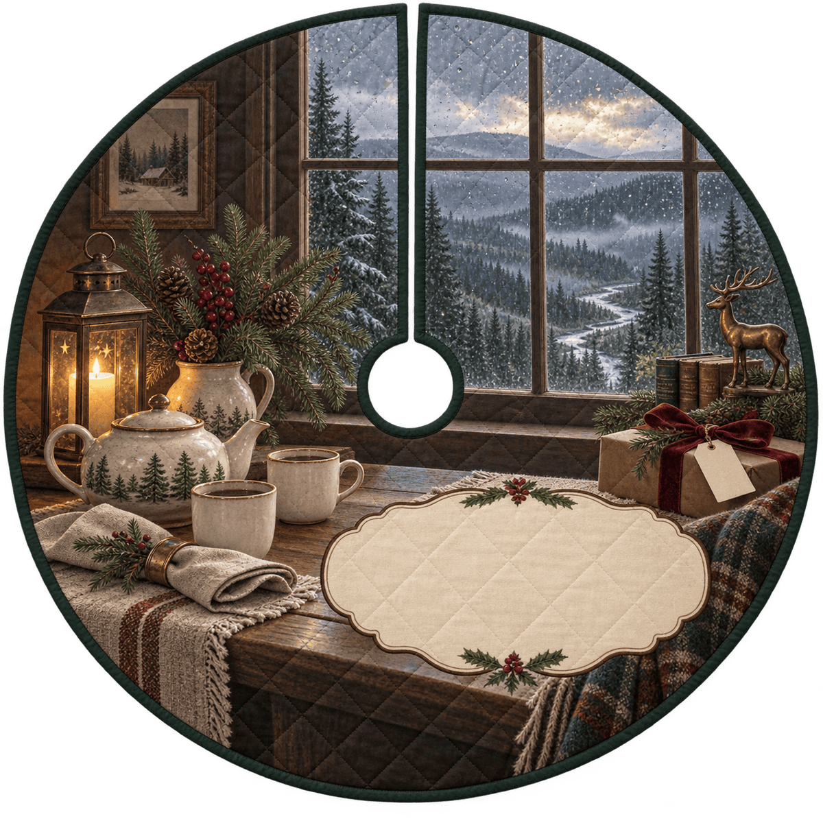 Rainy Forest Host Thank You Tree Skirt TREEK101