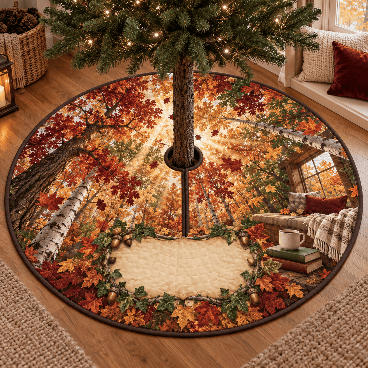 Autumn Canopy Reading Nook Tree Skirt TREEK101
